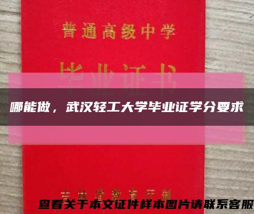 哪能做，武漢輕工大學畢業證學分要求縮略圖