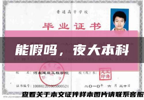 能假嗎，夜大本科縮略圖