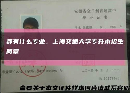 都有什么專業，上海交通大學專升本招生簡章縮略圖