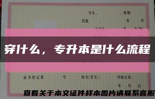 穿什么，專升本是什么流程縮略圖