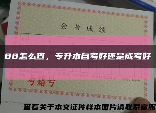 88怎么查，專升本自考好還是成考好縮略圖