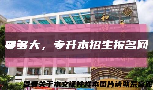 要多大，專升本招生報名網縮略圖