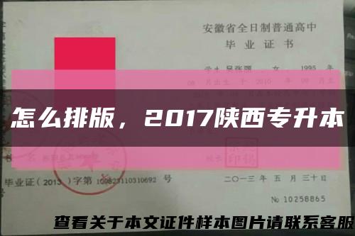 怎么排版，2017陜西專升本縮略圖