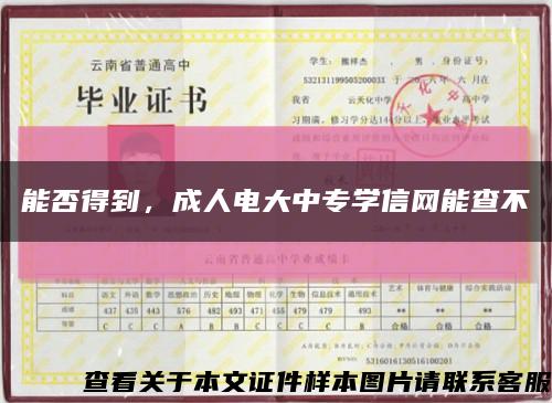 能否得到，成人電大中專學信網能查不縮略圖