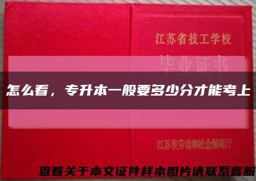 怎么看，專升本一般要多少分才能考上縮略圖