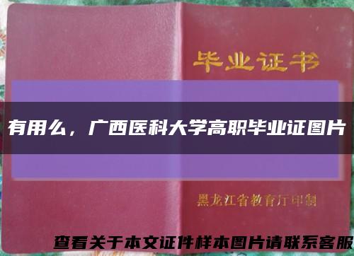 有用么，廣西醫科大學高職畢業證圖片縮略圖
