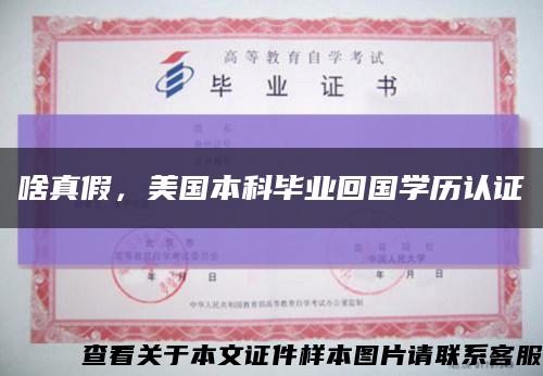 啥真假，美國本科畢業回國學歷認證縮略圖