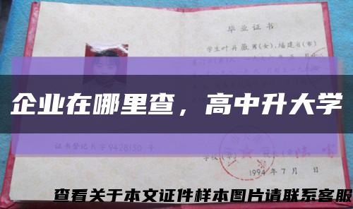 企業在哪里查，高中升大學縮略圖