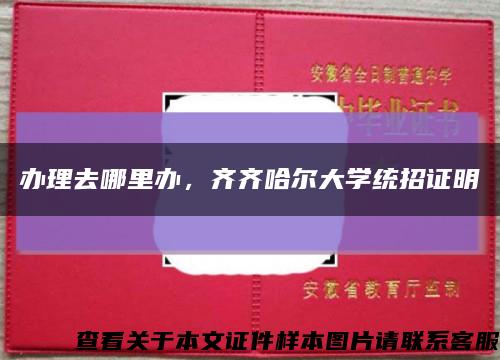 辦理去哪里辦，齊齊哈爾大學統招證明縮略圖