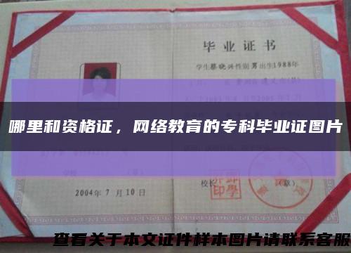 哪里和資格證，網絡教育的?？飘厴I證圖片縮略圖