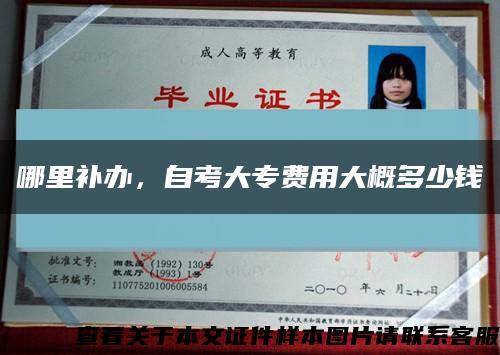 哪里補辦，自考大專費用大概多少錢縮略圖