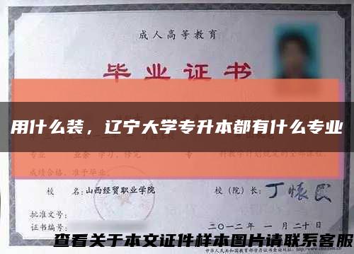 用什么裝，遼寧大學專升本都有什么專業縮略圖