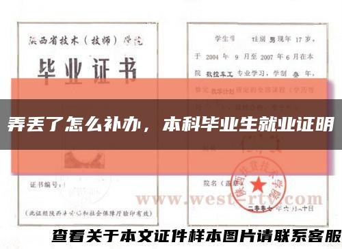 弄丟了怎么補辦，本科畢業生就業證明縮略圖
