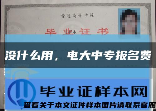 沒什么用，電大中專報名費縮略圖