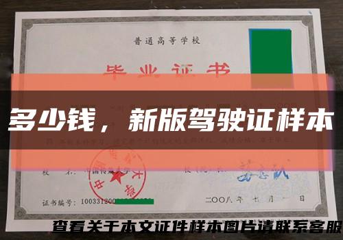 多少錢，新版駕駛證樣本縮略圖
