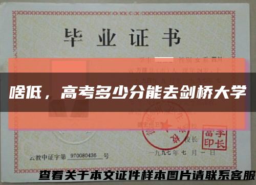 啥低，高考多少分能去劍橋大學縮略圖