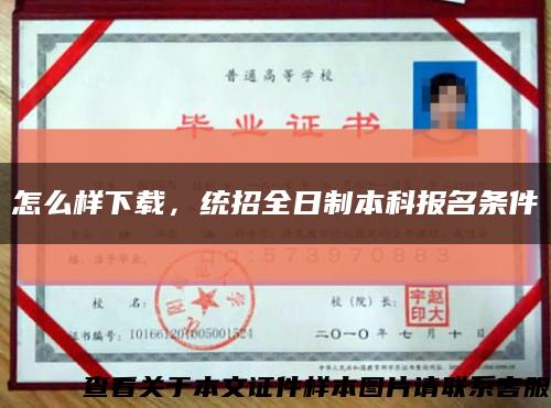 怎么樣下載，統招全日制本科報名條件縮略圖