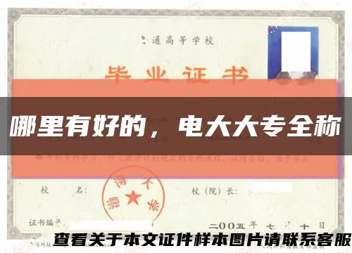 哪里有好的，電大大專全稱縮略圖