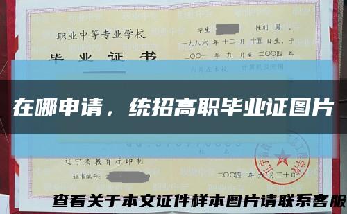 在哪申請，統招高職畢業證圖片縮略圖