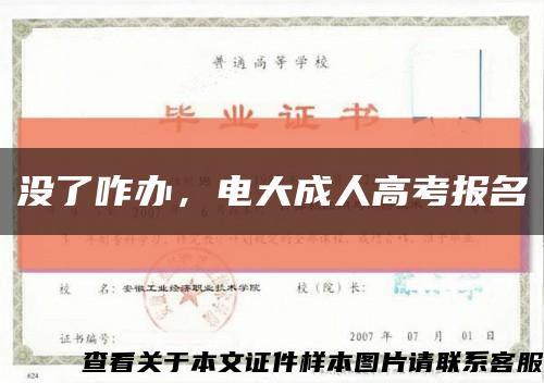 沒了咋辦，電大成人高考報名縮略圖