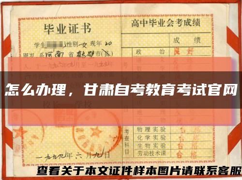 怎么辦理，甘肅自考教育考試官網縮略圖