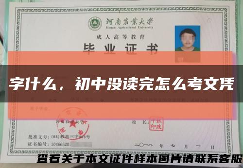 字什么，初中沒讀完怎么考文憑縮略圖