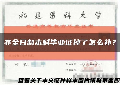 非全日制本科畢業證掉了怎么補？縮略圖