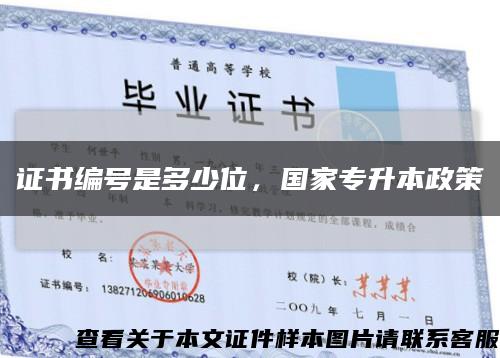 證書編號是多少位，國家專升本政策縮略圖