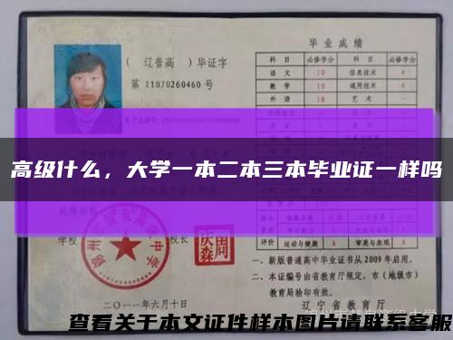 高級什么，大學一本二本三本畢業證一樣嗎縮略圖