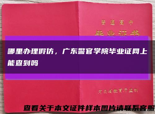 哪里辦理假仿，廣東警官學院畢業證網上能查到嗎縮略圖