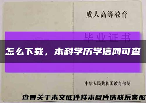 怎么下載，本科學歷學信網可查縮略圖