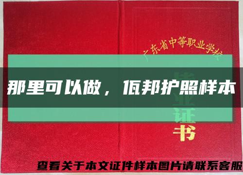 那里可以做，佤邦護照樣本縮略圖