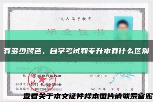 有多少顏色，自學考試和專升本有什么區別縮略圖