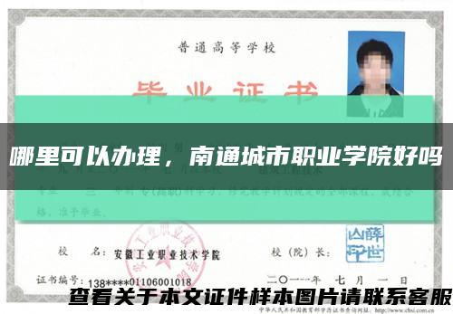 哪里可以辦理，南通城市職業學院好嗎縮略圖