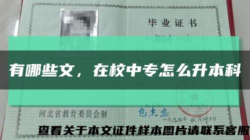 有哪些文，在校中專怎么升本科縮略圖