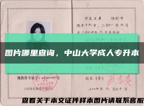 圖片哪里查詢，中山大學成人專升本縮略圖