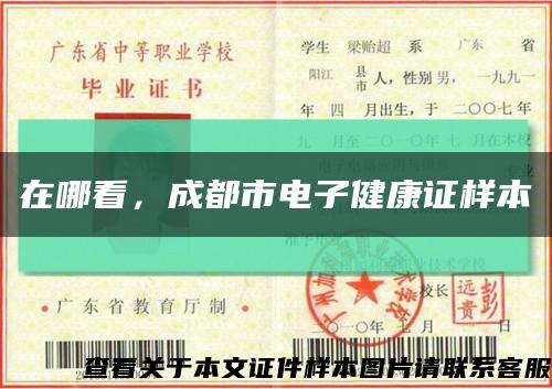 在哪看，成都市電子健康證樣本縮略圖