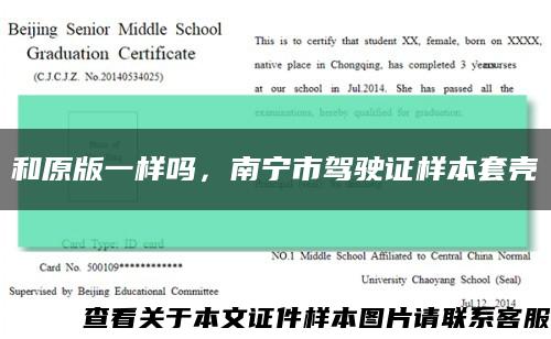 和原版一樣嗎，南寧市駕駛證樣本套殼縮略圖