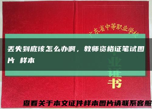丟失到底該怎么辦啊，教師資格證筆試圖片 樣本縮略圖