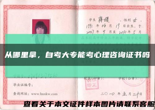 從哪里拿，自考大專能考心理咨詢證書嗎縮略圖