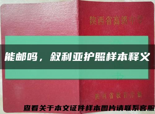 能郵嗎，敘利亞護照樣本釋義縮略圖