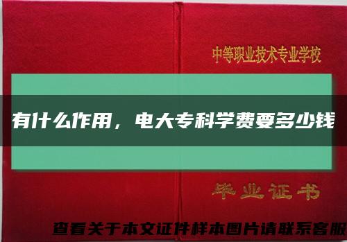 有什么作用，電大?？茖W費要多少錢縮略圖