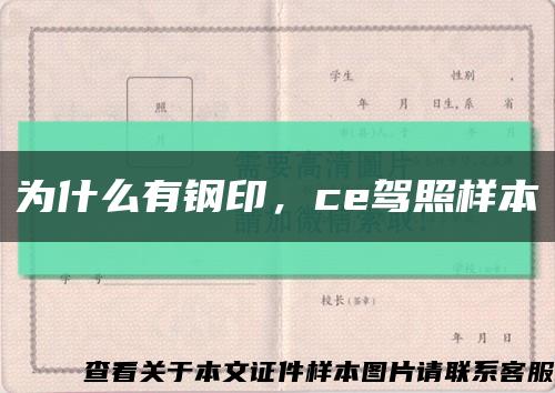 為什么有鋼印，ce駕照樣本縮略圖