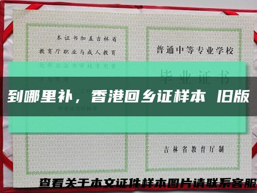 到哪里補，香港回鄉證樣本 舊版縮略圖