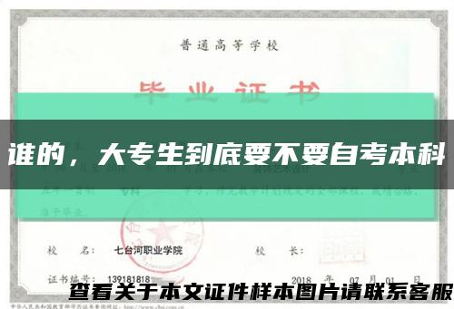 誰的，大專生到底要不要自考本科縮略圖