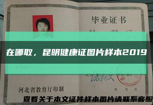 在哪取，昆明健康證圖片樣本2019縮略圖