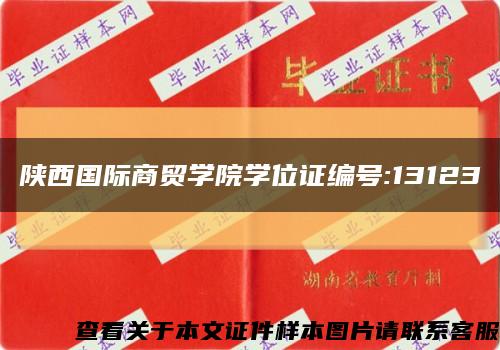 陜西國際商貿學院學位證編號:13123縮略圖