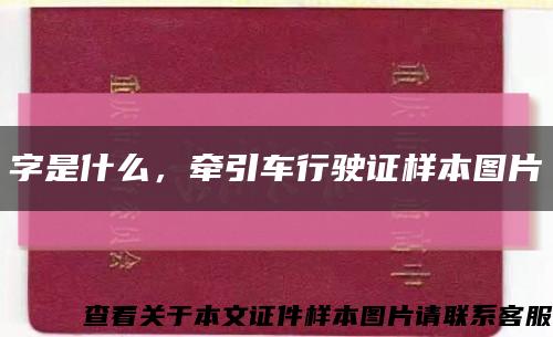 字是什么，牽引車行駛證樣本圖片縮略圖