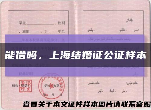 能借嗎，上海結婚證公證樣本縮略圖