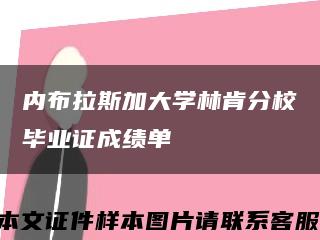 內布拉斯加大學林肯分校畢業證成績單縮略圖